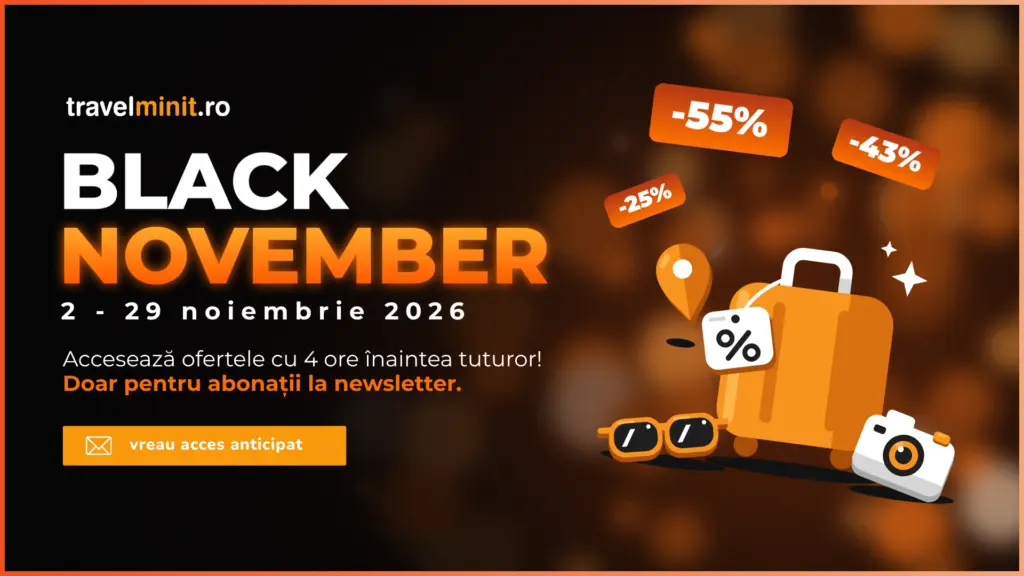 Black November la Travelminit: reduceri de până la 55% la vacanțe