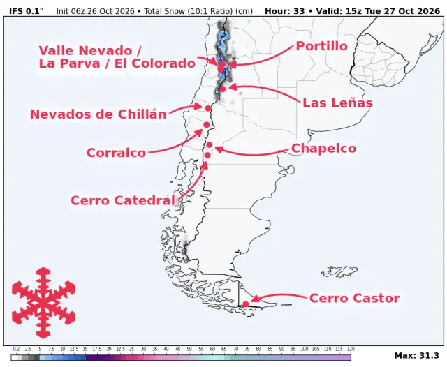 Zăpadă în Andele Centrale: până la 20 cm în America de Sud
